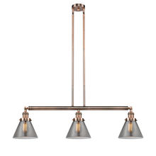 Innovations Lighting 213-AC-G43-LED - Cone - 3 Light - 40 inch - Antique Copper - Stem Hung - Island Light