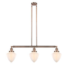 Innovations Lighting 213-AC-G661-7 - Bullet - 3 Light - 38 inch - Antique Copper - Stem Hung - Island Light