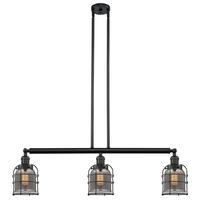 Innovations Lighting 213-BK-G53-CE - Bell Cage - 3 Light - 39 inch - Matte Black - Stem Hung - Island Light