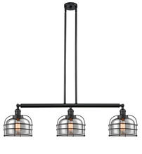 Innovations Lighting 213-BK-G73-CE - Bell Cage - 3 Light - 42 inch - Matte Black - Stem Hung - Island Light