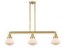 Innovations Lighting 213-SG-G321-LED - Olean - 3 Light - 39 inch - Satin Gold - Stem Hung - Island Light