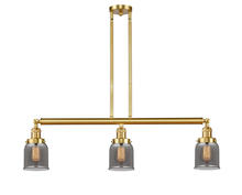 Innovations Lighting 213-SG-G53-LED - Bell - 3 Light - 38 inch - Satin Gold - Stem Hung - Island Light