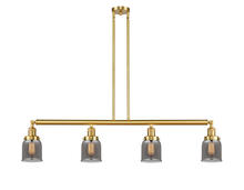 Innovations Lighting 214-SG-G53-LED - Bell - 4 Light - 50 inch - Satin Gold - Stem Hung - Island Light