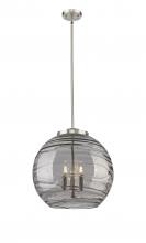 Innovations Lighting 221-3S-SN-G1213-18SM - Athens Deco Swirl - 3 Light - 18 inch - Brushed Satin Nickel - Cord hung - Pendant