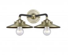 Innovations Lighting 284-2W-BAB-M4-AB-LED - Railroad - 2 Light - 16 inch - Black Antique Brass - Bath Vanity Light