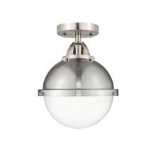 Innovations Lighting 288-1C-SN-HFS-82-SN-LED - Hampden - 1 Light - 9 inch - Brushed Satin Nickel - Semi-Flush Mount