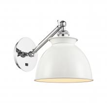 Innovations Lighting 317-1W-PC-M14-W-LED - Adirondack - 1 Light - 8 inch - Polished Chrome - Sconce