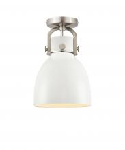 Innovations Lighting 410-1F-SN-M412-8W - Newton Bell - 1 Light - 8 inch - Satin Nickel - Flush Mount