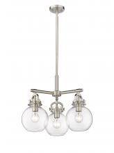 Innovations Lighting 410-3CR-SN-G410-7CL - Newton Sphere - 3 Light - 21 inch - Satin Nickel - Pendant