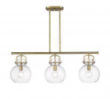  410-3I-BB-G410-10CL - Newton Sphere - 3 Light - 42 inch - Brushed Brass - Island Light