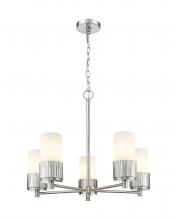 Innovations Lighting 428-5CR-SN-G428-7WH - Bolivar - 5 Light - 25 inch - Satin Nickel - Chain Hung - Chandelier