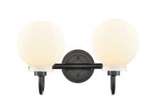 Innovations Lighting 437-2W-BK-W-LED - Olivia - 2 Light - 17 inch - Matte Black - Bath Vanity Light