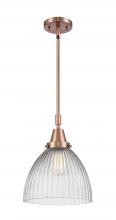 Innovations Lighting 447-1S-AC-G222-LED - Seneca Falls - 1 Light - 10 inch - Antique Copper - Mini Pendant