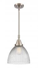 Innovations Lighting 447-1S-SN-G222-LED - Seneca Falls - 1 Light - 10 inch - Brushed Satin Nickel - Mini Pendant