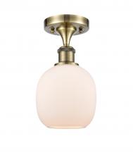 Innovations Lighting 516-1C-AB-G101-LED - Belfast - 1 Light - 6 inch - Antique Brass - Semi-Flush Mount