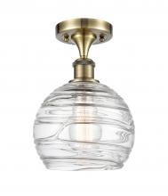 Innovations Lighting 516-1C-AB-G1213-8-LED - Athens Deco Swirl - 1 Light - 8 inch - Antique Brass - Semi-Flush Mount