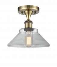 Innovations Lighting 516-1C-AB-G132-LED - Orwell - 1 Light - 8 inch - Antique Brass - Semi-Flush Mount