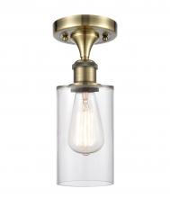 Innovations Lighting 516-1C-AB-G802-LED - Clymer - 1 Light - 4 inch - Antique Brass - Semi-Flush Mount