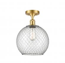 Innovations Lighting 516-1C-SG-G122-10CSN-LED - Farmhouse Chicken Wire - 1 Light - 10 inch - Satin Gold - Semi-Flush Mount