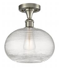 Innovations Lighting 516-1C-SN-G555-10CL - Ithaca - 1 Light - 10 inch - Brushed Satin Nickel - Semi-Flush Mount