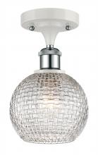 Innovations Lighting 516-1C-WPC-G122C-6CL - Athens - 1 Light - 6 inch - White Polished Chrome - Semi-Flush Mount