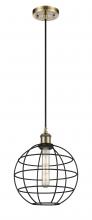 Innovations Lighting 516-1P-AB-CE-10-BK - Lake Placid - 1 Light - 10 inch - Antique Brass - Mini Pendant