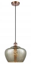 Innovations Lighting 516-1P-AC-G96-L - Fenton - 1 Light - 11 inch - Antique Copper - Cord hung - Mini Pendant