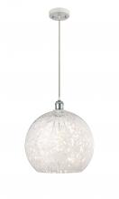 Innovations Lighting 516-1P-WPC-G1216-14WM - White Mouchette - 1 Light - 14 inch - White Polished Chrome - Cord Hung - Pendant