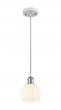 Innovations Lighting 516-1P-WPC-G1217-6WV - White Venetian - 1 Light - 6 inch - White Polished Chrome - Cord Hung - Mini Pendant