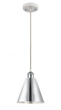 Innovations Lighting 516-1P-WPC-MBC-8-PC-LED - Berkshire - 1 Light - 8 inch - White Polished Chrome - Cord hung - Mini Pendant