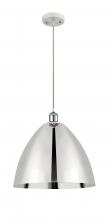 Innovations Lighting 516-1P-WPC-MBD-16-PC - Bristol - 1 Light - 16 inch - White Polished Chrome - Cord hung - Mini Pendant