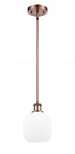 Innovations Lighting 516-1S-AC-G101-LED - Belfast - 1 Light - 6 inch - Antique Copper - Mini Pendant