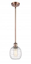 Innovations Lighting 516-1S-AC-G1013-LED - Belfast - 1 Light - 6 inch - Antique Copper - Mini Pendant