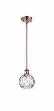 Innovations Lighting 516-1S-AC-G1215-6-LED - Athens Water Glass - 1 Light - 6 inch - Antique Copper - Mini Pendant