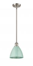 Innovations Lighting 516-1S-SN-MBD-75-SF-LED - Plymouth - 1 Light - 8 inch - Brushed Satin Nickel - Pendant