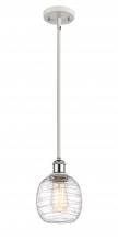 Innovations Lighting 516-1S-WPC-G1013-LED - Belfast - 1 Light - 6 inch - White Polished Chrome - Mini Pendant