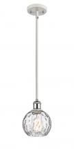 Innovations Lighting 516-1S-WPC-G1215-6-LED - Athens Water Glass - 1 Light - 6 inch - White Polished Chrome - Mini Pendant