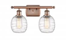 Innovations Lighting 516-2W-AC-G1013-LED - Belfast - 2 Light - 16 inch - Antique Copper - Bath Vanity Light