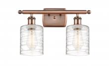 Innovations Lighting 516-2W-AC-G1113-LED - Cobbleskill - 2 Light - 15 inch - Antique Copper - Bath Vanity Light