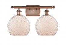 Innovations Lighting 516-2W-AC-G121-8CSN-LED - Farmhouse Chicken Wire - 2 Light - 18 inch - Antique Copper - Bath Vanity Light