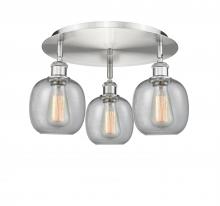 Innovations Lighting 516-3C-SN-G104 - Belfast - 3 Light - 18 inch - Satin Nickel - Flush Mount