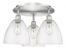 Innovations Lighting 516-3C-SN-GBD-94 - Bristol - 3 Light - 21 inch - Satin Nickel - Flush Mount