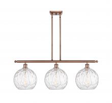 Innovations Lighting 516-3I-AC-G1215-10-LED - Athens Water Glass - 3 Light - 37 inch - Antique Copper - Cord hung - Island Light