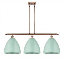 Innovations Lighting 516-3I-AC-MBD-12-SF-LED - Plymouth - 3 Light - 39 inch - Antique Copper - Cord hung - Island Light