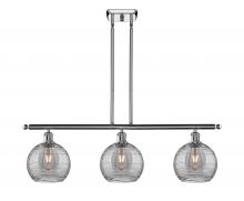  516-3I-PC-G1213-8SM - Athens Deco Swirl - 3 Light - 36 inch - Polished Chrome - Cord hung - Island Light