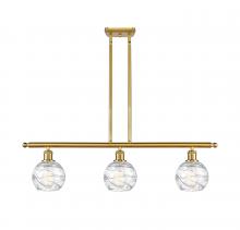 Innovations Lighting 516-3I-SG-G1213-6-LED - Athens Deco Swirl - 3 Light - 36 inch - Satin Gold - Cord hung - Island Light