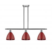 Innovations Lighting 516-3I-SN-MBD-75-RD-LED - Plymouth - 3 Light - 36 inch - Brushed Satin Nickel - Cord hung - Island Light