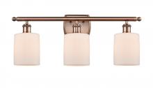 Innovations Lighting 516-3W-AC-G111-LED - Cobbleskill - 3 Light - 25 inch - Antique Copper - Bath Vanity Light