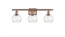 Innovations Lighting 516-3W-AC-G124-6-LED - Athens - 3 Light - 26 inch - Antique Copper - Bath Vanity Light