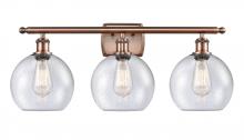 Innovations Lighting 516-3W-AC-G124-8 - Athens - 3 Light - 28 inch - Antique Copper - Bath Vanity Light